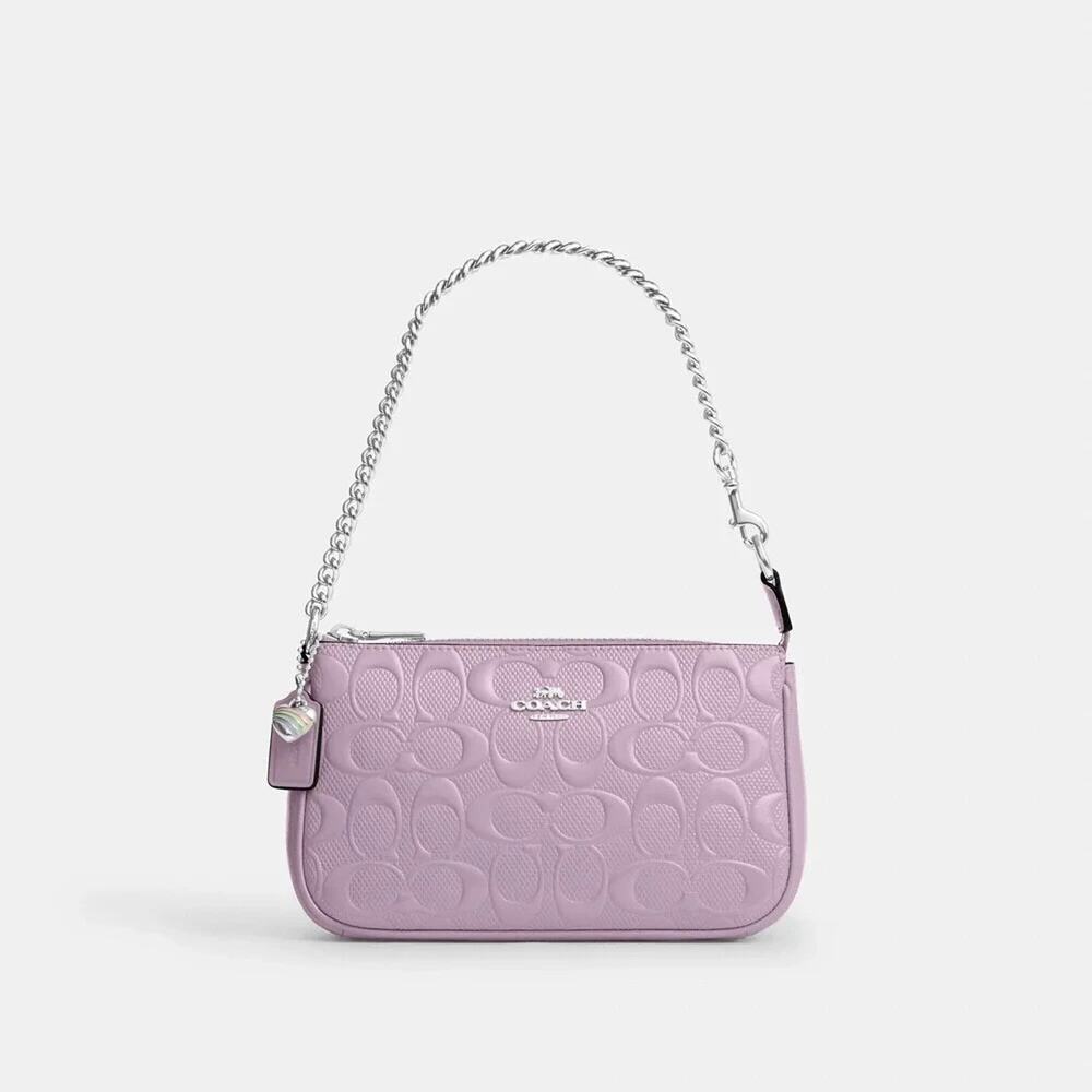 B1-10 Coach Nolita 19 #CCZ27 Light Violet Signature Patent Leather W/Heart